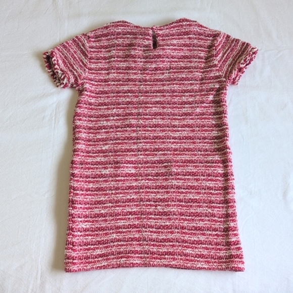 zara red boucle tweed shift dress with patch pockets girls size 6 - Picture 7 of 8
